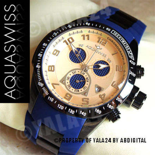 Buy Now R18,000.00 >> AQUASWISS Men's SWAT Trax Chronograph Black Ion Steel Swiss Watch