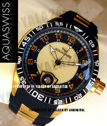 official dealer R25,000.00 >> AQUASWISS Men's 18k GOLD Dark Knight Trax Swiss Watch