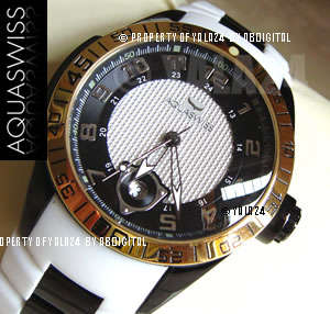 NO RESERVES R28,000.00 >> Rare AQUASWISS Men's Snow Surfer 18k GOLD pl Black Ion Men's Swiss Watch