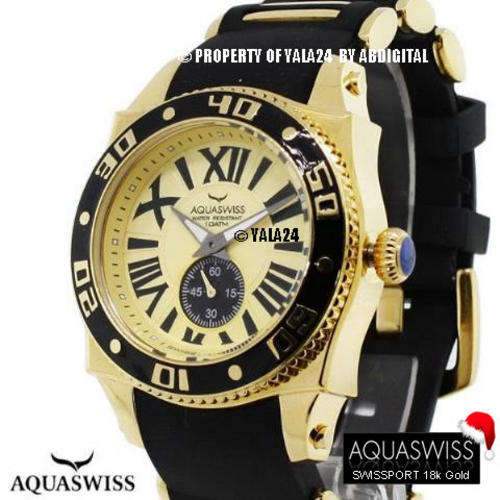 R28,000.00 >> AQUASWISS Men's 18k Gold Swissport Series Swiss watch