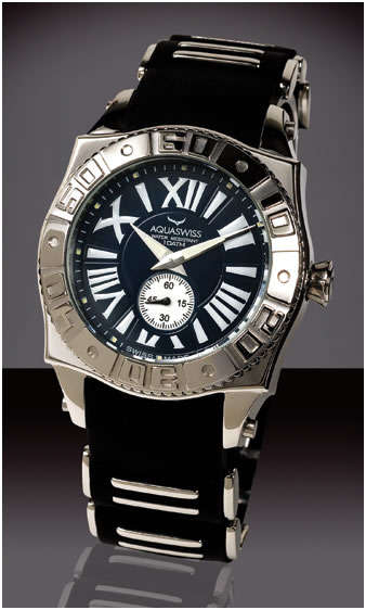 R14,000.00 made in switzerland >> AQUASWISS Men's Black Swissport Watch