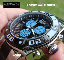 official dealer >> AQUASWISS Men's Black Ion AQUACHRONO Swiss Watch BRAND NEW