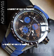 R25,000.00 >> RARE AQUASWISS MEN'S TRAX SWAT BLUE TRIM SWISS CHRONOGRAPH WATCH