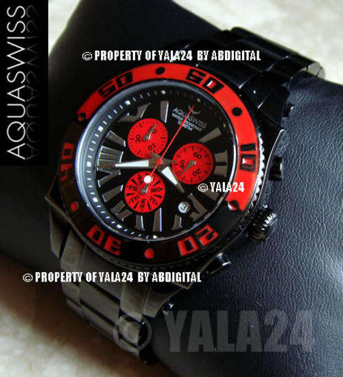 [JEWELLER CERTIFIED] Rare AQUASWISS Men's IRON MAN FULL IP Chronograph Swiss Watch