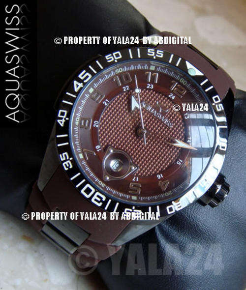 AQUASWISS Men's HAND MADE Black IP F1 Trax Swiss Watch BRAND NEW