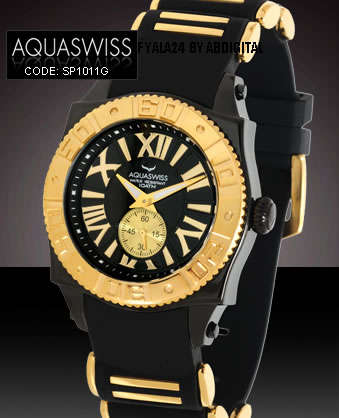 R25,000.00 >> AQUASWISS Men's IRON MAN 18k GOLD pl Swissport Series Watch