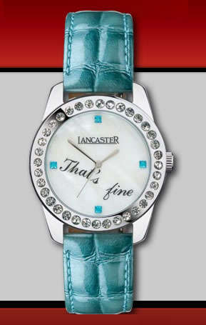 R9,500.00 >> LANCASTER Ladies genuine PRECIOUS STONES ''That's Fine'' Leather Watch MADE IN ITALY