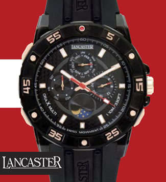 R14,000.00 >> LANCASTER Men's SWISS ORA X MULTIFUNCTION Watch w/ CERTIFICATES