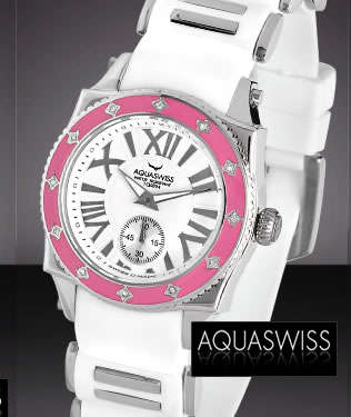 AQUASWISS Lady genuine 0.12ct **DIAMONDS** Beverly Hills Swiss Watch w/ CERTIFICATES