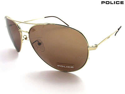 Authentic POLICE Gold Aviator Sunglasses (unisex) + Police Luxury Carry Case BRAND NEW