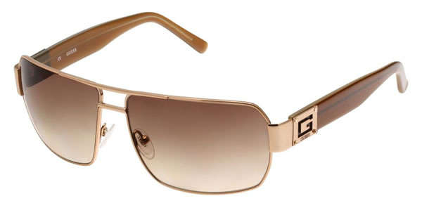 Authentic GUESS MEN'S Miami Aviator Sunglasses + Guess Case + documents