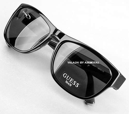 Authentic GUESS Men's Black Wayfarer Sunglasses + Luxury GUESS Case BRAND NEW