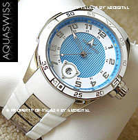 RARE AQUASWISS TRAX *****LADY***** BABY BLUE SWISS LUXURY WATCH @@NO RESERVES@@