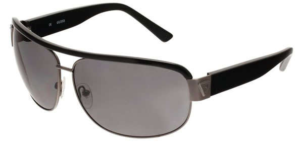 Authentic GUESS Men's Commando Black Aviator Sunglasses + Luxury GUESS Case BRAND NEW