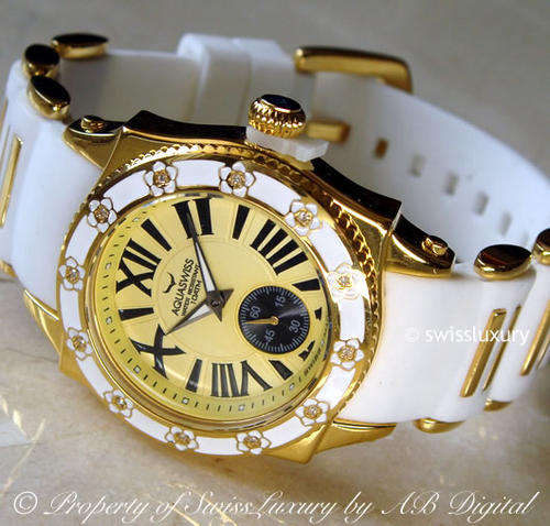AQUASWISS ***LADY*** SNOW WHITE 12 DIAMOND WATCH SWISS MADE BRAND NEW W/ PAPERS