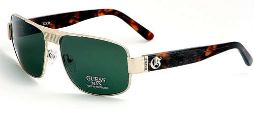 Authentic GUESS Men's Gold Pilot Aviator Sunglasses + Luxury GUESS Case BRAND NEW