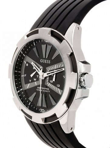 GUESS Men's 100M Bond Black Chronograph Watch + Gift box + Documents BRAND NEW