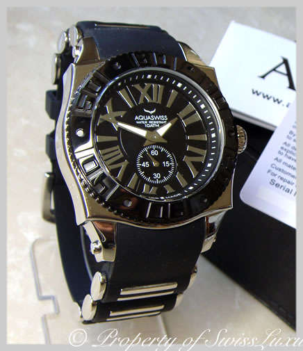 AQUASWISS Men's Swissport ALL BLACK Swiss Watch w/ Documents, Guarantees & Gift Box