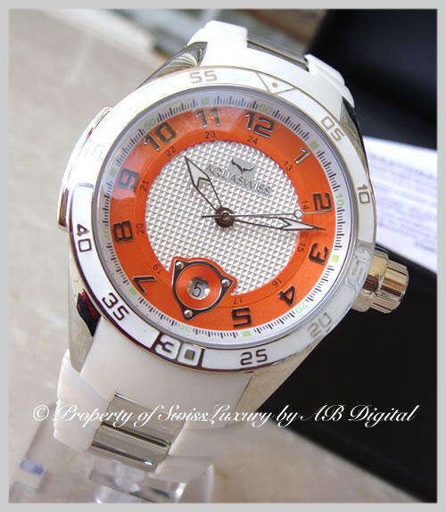 100% genuine or 1000x money back **AQUASWISS Men's TRAX Snow Band Quilted Dial 100M Swiss Watch