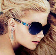 BVLGARI Ladies Swarovski Jewels Havana Sunglasses CERTIFIED 100% GENUINE w/ BOX AND PAPERS