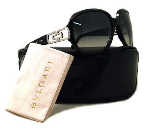 Brand New BVLGARI Ladies Swarovski Black Sunglasses CERTIFIED 100% GENUINE w/ BOX AND PAPERS