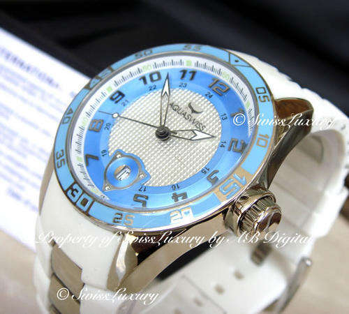 @@low start bid@@ Rare AQUASWISS Ladies Trax Baby Blue Swiss Watch w/ BOX AND PAPERS @@NO RESERVES@@