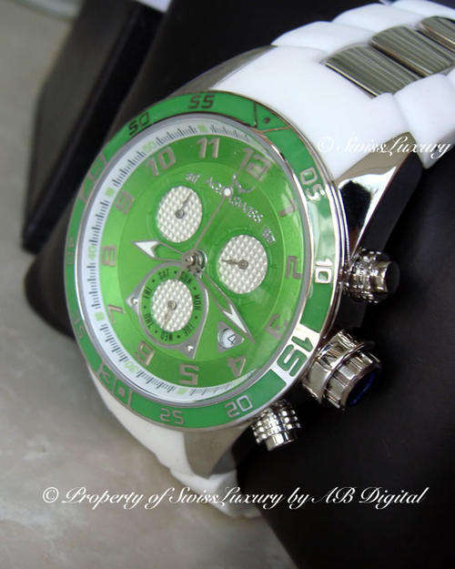 @@low start bid! ONLY 1** Rare AQUASWISS Trax Limited Snow Chronograph Swiss Watch W/ BOX AND PAPERS