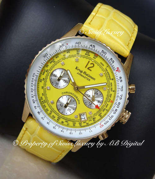 RARE **DIAMOND** LADY KRUG BAUMEN 8 DIAMONDS WATCH BEAUTIFUL, ELEGANT