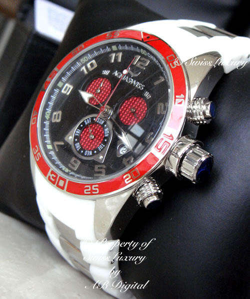 ** Rare AQUASWISS Trax Limited Snow Chronograph Swiss Watch W/ BOX AND PAPERS