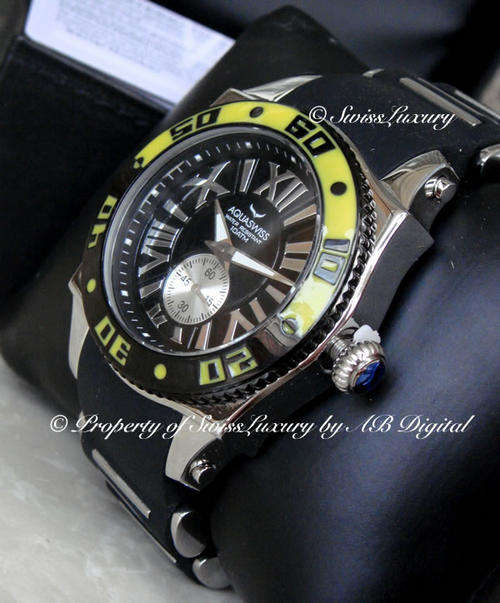 Brand New AQUASWISS Men's COMBAT SWISSPORT Swiss Watch W/ BOX AND PAPERS