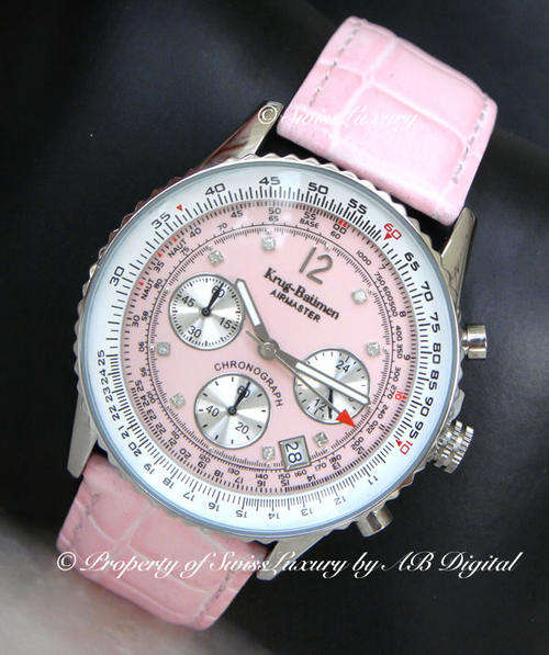 RARE **DIAMOND** LADY KRUG BAUMEN 8 DIAMONDS WATCH BEAUTIFUL, ELEGANT