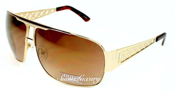 Authentic GUESS Ladies Sexy G Vegas Gold Sunglasses + Guess Luxury Case BRAND NEW