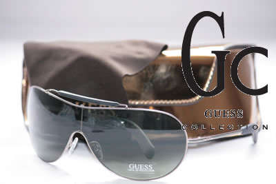 Authentic GUESS Ladies Black ROCKSTAR Wrap Aviator Sunglasses + Guess GOLD Case BRAND NEW