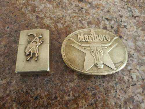 MARLBORO ZIPPO AND BELT BUCKLE