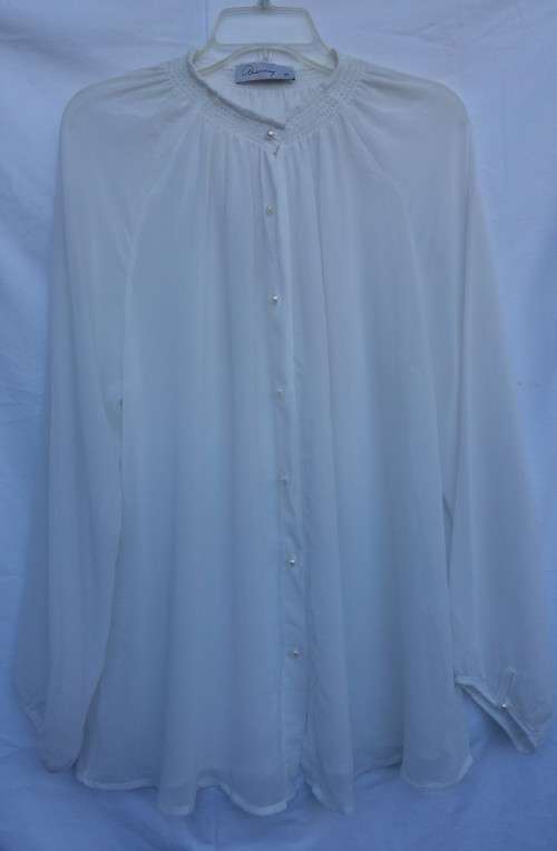 Desray Sheer Cream Blouse Size 40