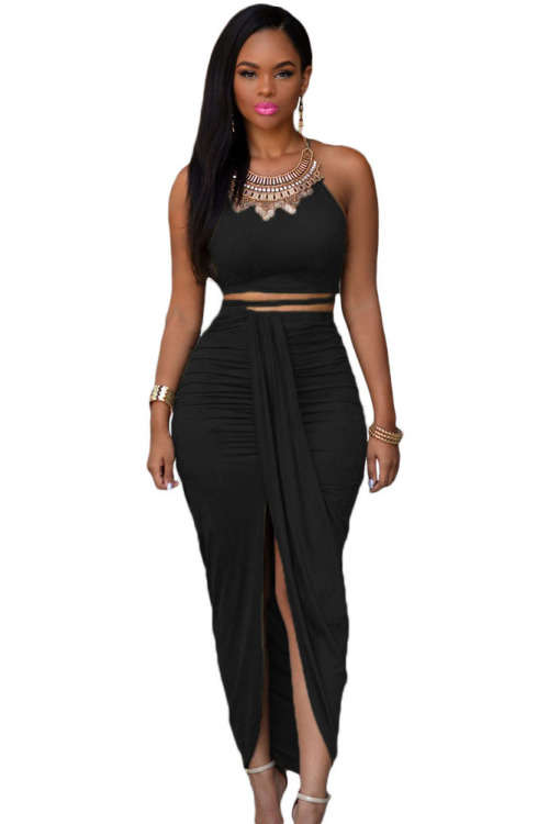 Black Maxi Skirt Set