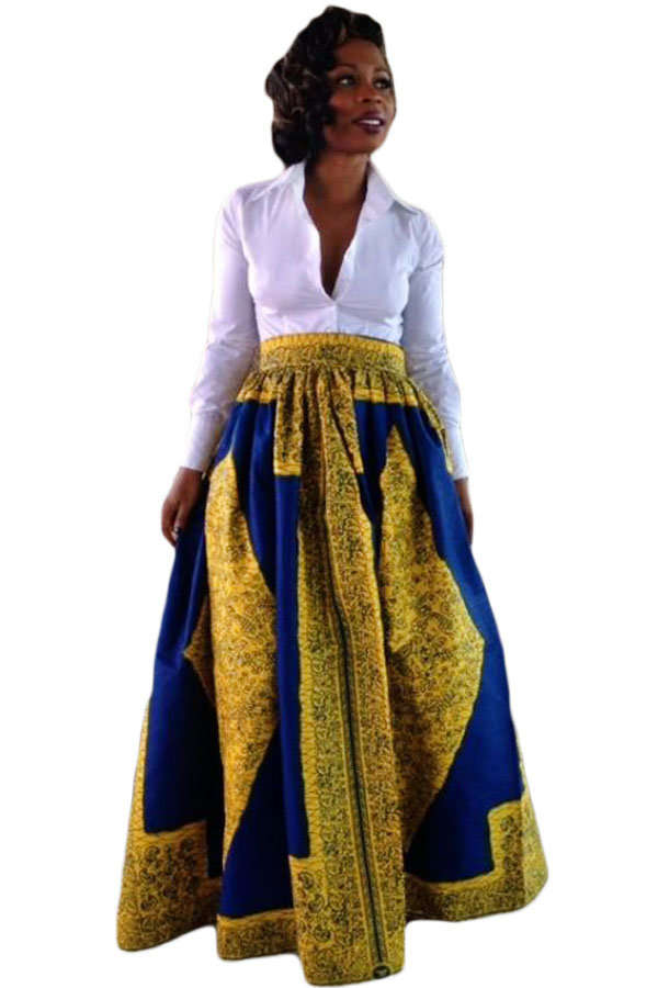 African Print  Maxi Skirt