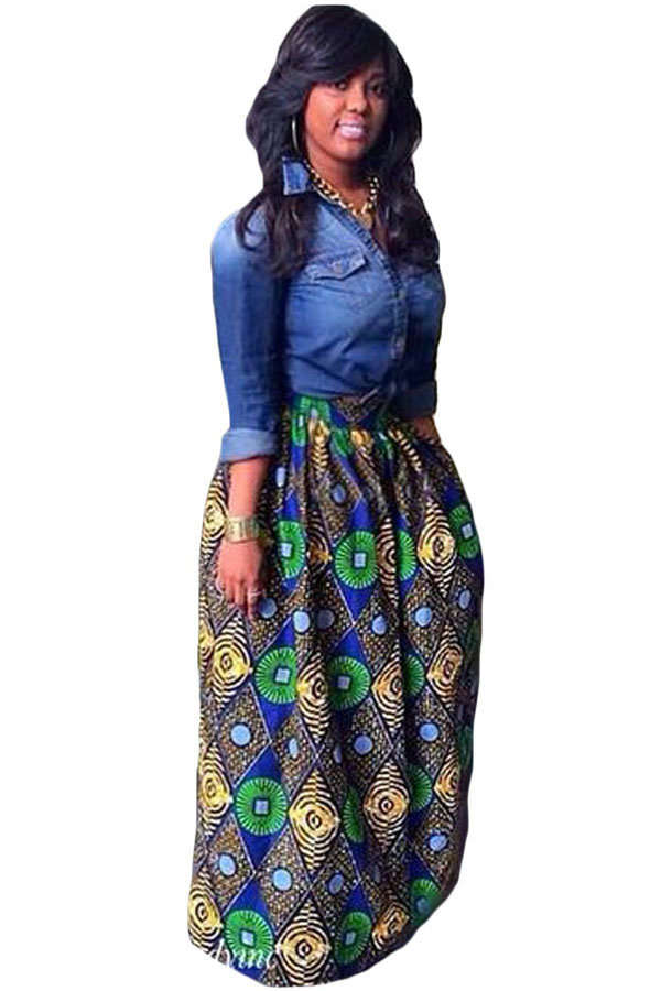 African Print  Maxi Skirt