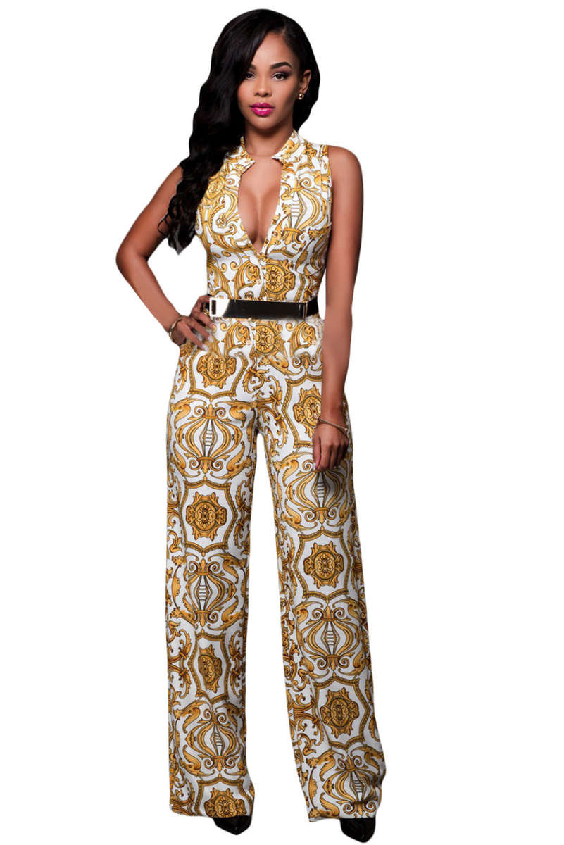 Print Belted Jumpsuit