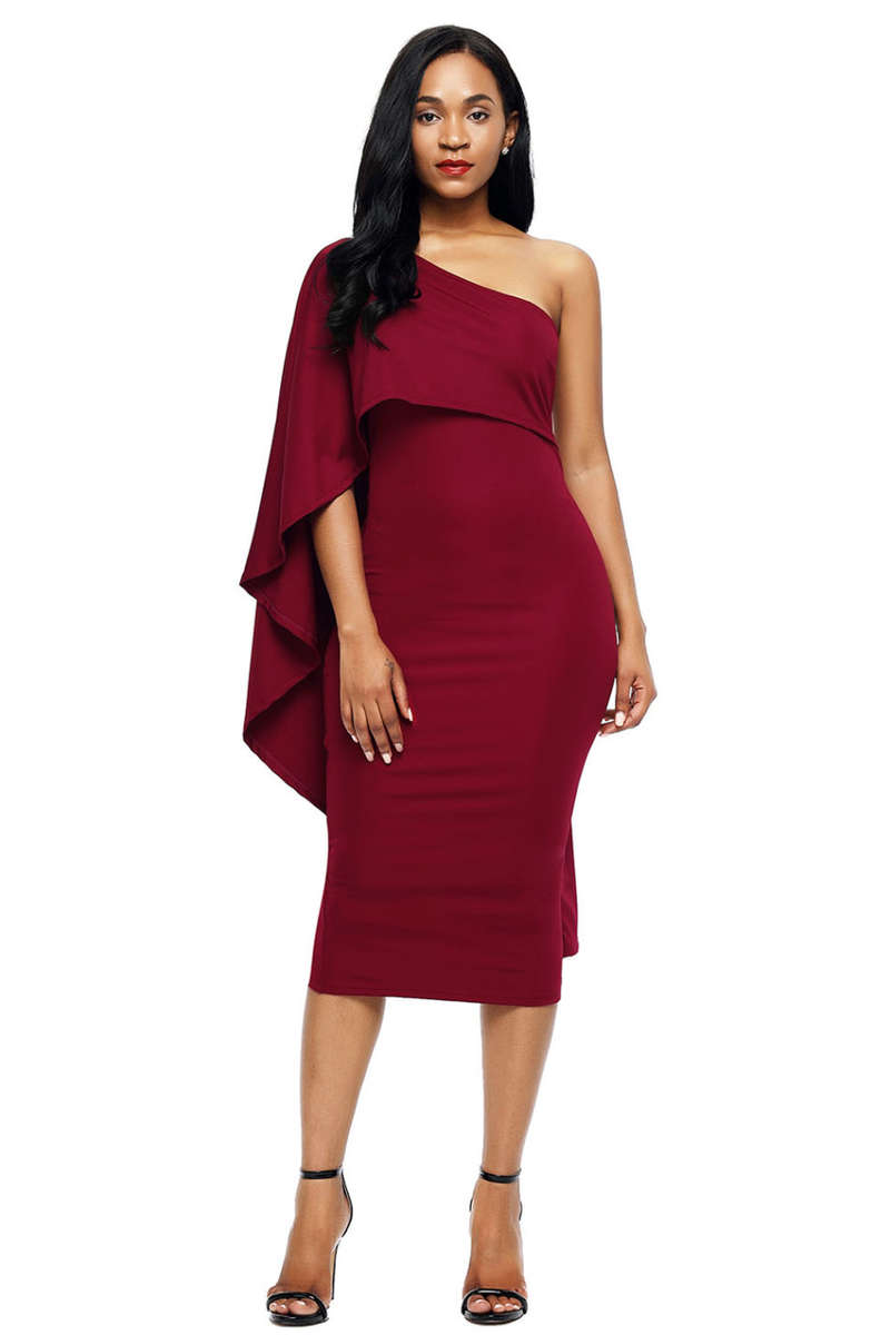 One Shoulder Sheath Dress