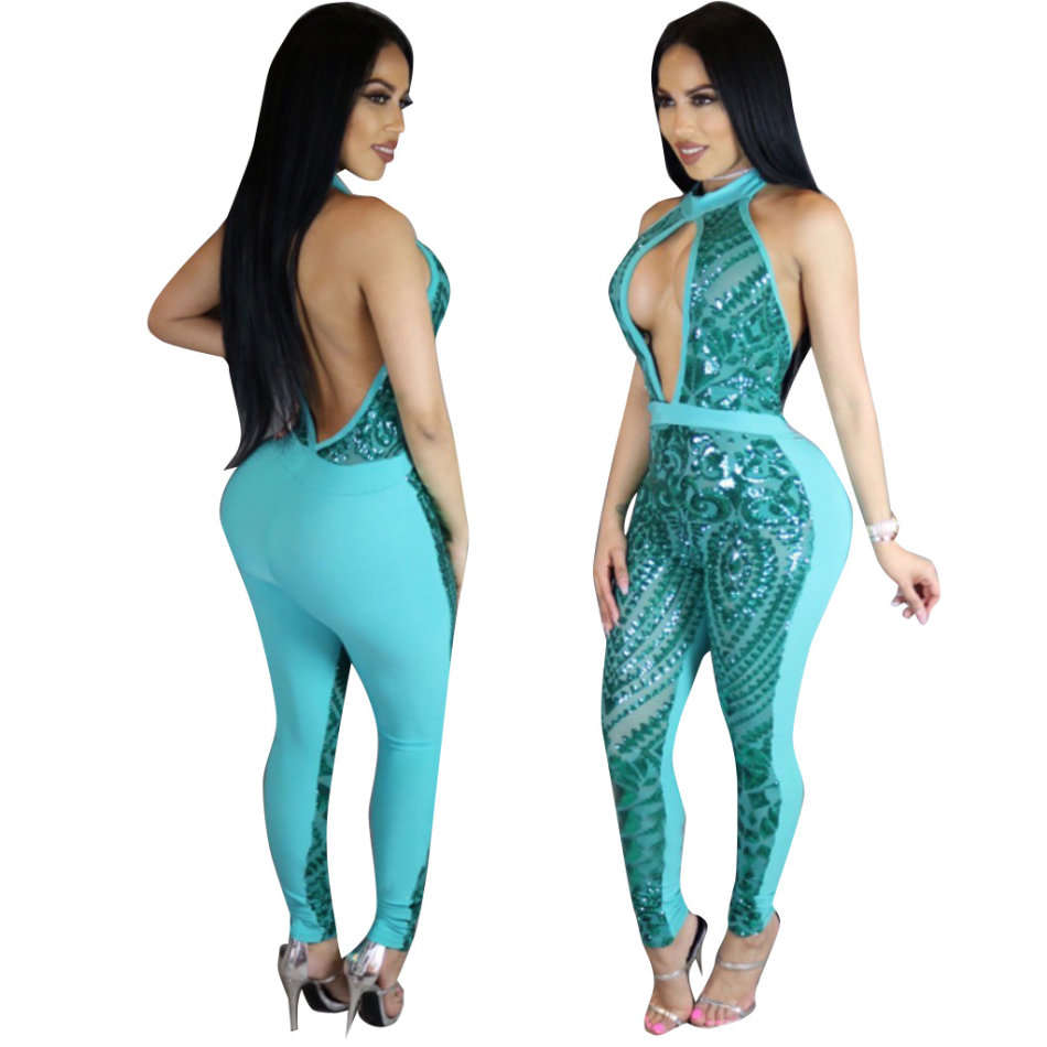 bursts sequin Jumpsuit