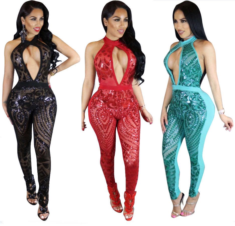 bursts sequin Jumpsuit