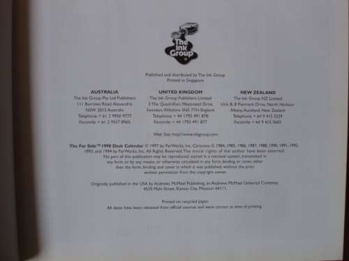 The Far Side 1998 calendar - Gary Larson