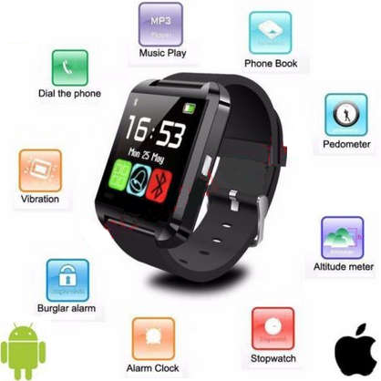 Bluetooth Health Watch. The watch that can sync and work with your phone. In Black or White colors.
