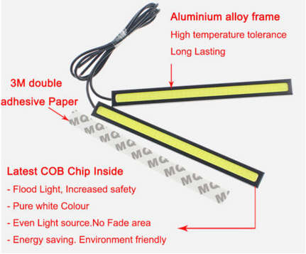 2 x LED Daytime Running Lights. Super Bright 6500k White.