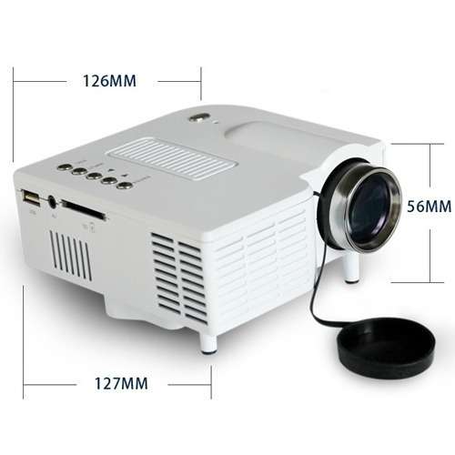 *New 2017* LED Multimedia Projector with HDMI, AV, VGA, USB, SD. Available in Black or White colour