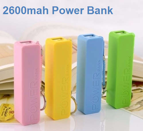 2600mah Battery Power Bank. Assorted colors available