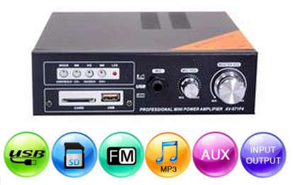 Mini Professional House Amplifier with FM, USB, SD, Aux and Karaoke function