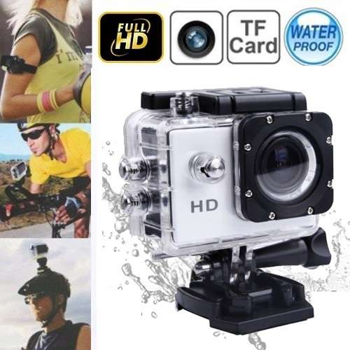 Full HD Sports Action Camera. Waterproof. Available in Black, Silver, Gold and Pink