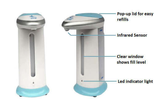 Hands-Free Soap Dispenser. Motion Activated. Lights Up and Chimes.